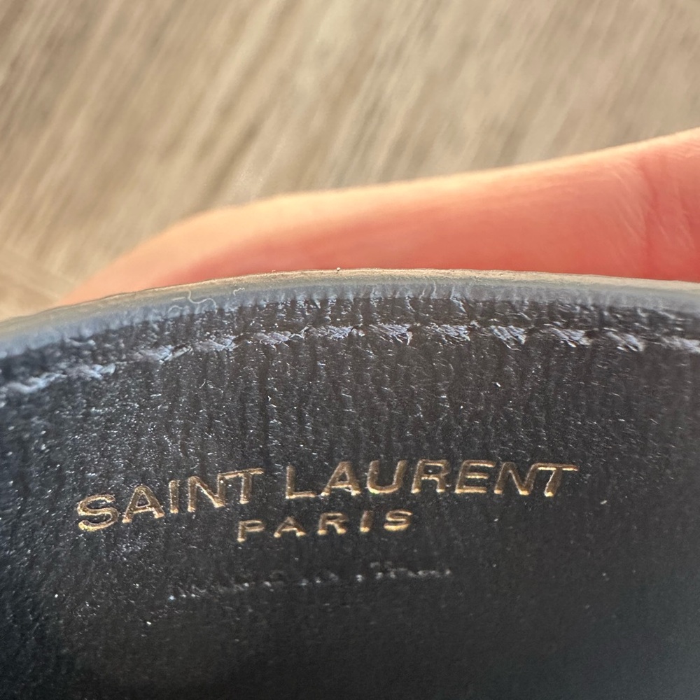 Saint Laurent Black Card Holder with Gold Logo - Picture 4 of 5